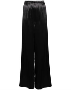 Атласные брюки широкого кроя, черный Ferragamo