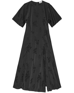Жаккардовое платье, черный Ganni
