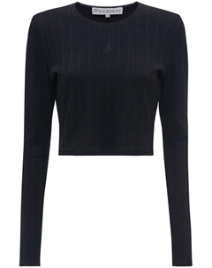 Укороченный топ с вышивкой Anchor, черный Jw anderson