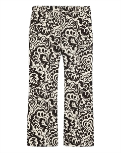 Брюки с завышенной талией и цветочным принтом, черный Weekend max mara