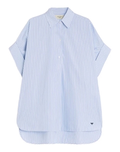 Рубашка с короткими рукавами в полоску, синий Weekend max mara