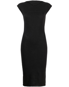 Трикотажное платье миди с рукавами кап, черный Rick owens