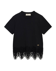 Футболка с кружевной отделкой, черный Blumarine