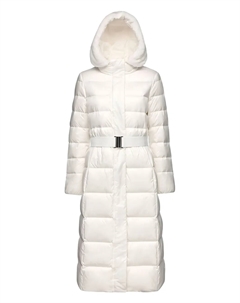 Пуховик Pheby с капюшоном и поясом, белый Geox