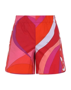Шорты с абстрактным принтом и эластичной талией, красный Pucci
