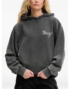 Худи с вышитым логотипом, серый Hugo