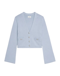 Кашемировый кардиган с широкими рукавами, синий Zadig&voltaire