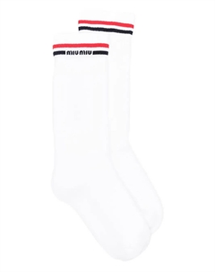 Носки с полосками, белый Miu miu