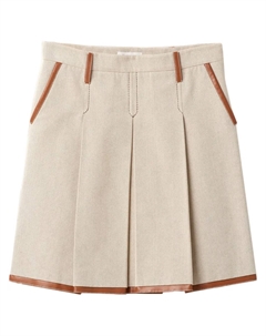 Юбка с вышитым логотипом, нейтральный Miu miu