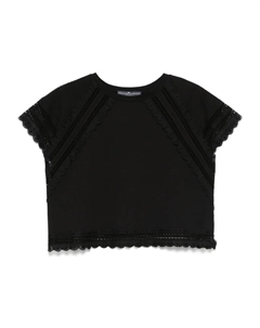 Блузка с кружевной отделкой, черный Ermanno scervino