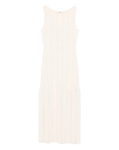 Трикотажное платье миди с заклепками, нейтральный Sandro
