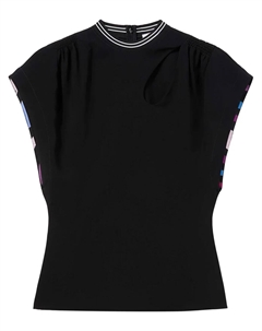 Футболка с рукавами кап и вырезом, черный Pucci