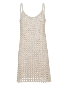 Платье, связанное крючком, нейтральный Brunello cucinelli