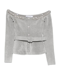 Топ с декоративным поясом, серый Self-portrait