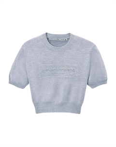 Укороченный трикотажный топ с тисненым логотипом, серый Alexander wang