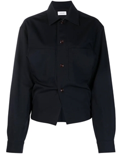 Шерстяная рубашка с объемными рукавами, черный Lemaire