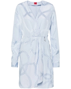 Жаккардовое платье мини Kanelo, синий Hugo