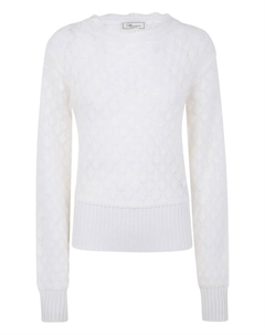 Свитер с кружевом, белый Blumarine