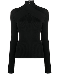 Трикотажный топ с высоким воротником, черный Msgm