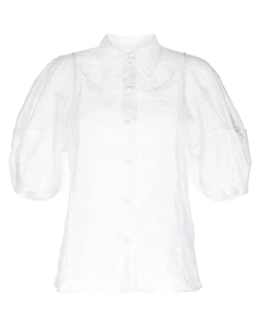 Рубашка с объемными рукавами и вышивкой, белый Chloe