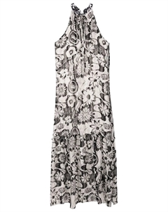 Платье с вырезом халтер и цветочным принтом, белый Amir slama