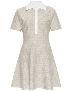 Платье из смесовой шерсти с монограммой, нейтральный Givenchy