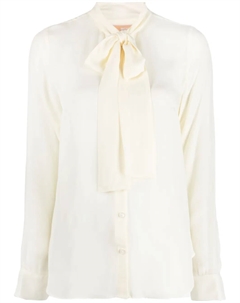 Блузка на пуговицах с бантом, нейтральный Michael michael kors