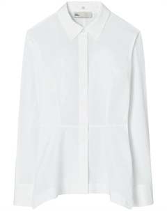Поплиновая рубашка с баской, белый Tory burch