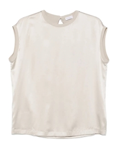 Топ без рукавов с круглым вырезом, серый Brunello cucinelli