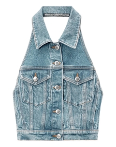 Джинсовый жилет с халтернеем, синий Alexander wang
