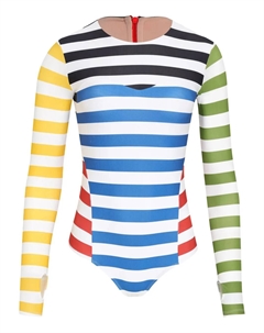 Полосатый купальник с длинными рукавами, белый Amir slama