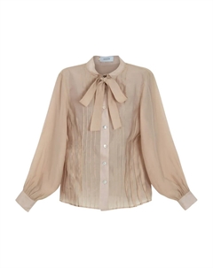 Рубашка с бантом в складку São Luis, нейтральный Isolda