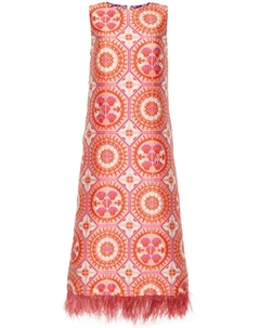 Платье миди Column с перьями, оранжевый La doublej