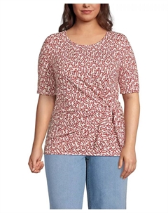 Женская блузка с запахом из легкого джерси больших размеров, оранжевый Lands' end