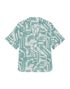 Блузка с короткими рукавами и абстрактным принтом, синий Marc o'polo