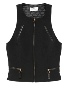 Майка на молнии спереди, черный Elisabetta franchi