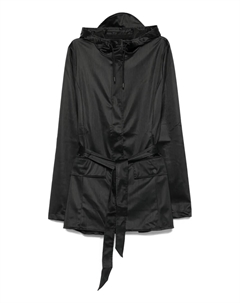 Плащ с капюшоном и поясом, черный Rains