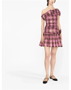 Платье мини Dimitria в клетку тартан, розовый Molly goddard