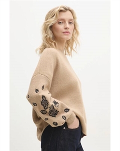 Свитер с шерстью, коричневый Answear lab