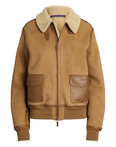 Бомбер с воротником из овчины, нейтральный Ralph lauren collection