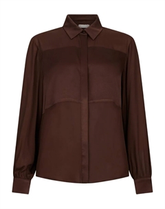 Креповая рубашка с атласными вставками, коричневый Liu jo