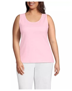 Женская хлопковая майка больших размеров, розовый Lands' end