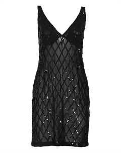 Коктейльное платье с V-образным вырезом, украшенное пайетками, черный Parosh