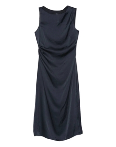 Драпированное платье с воротником-хомутиком, синий Theory