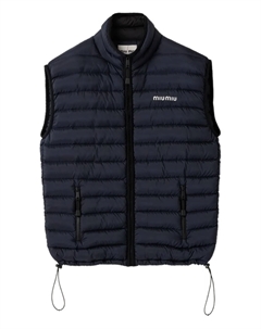 Стеганый жилет с воротником-стойкой, синий Miu miu