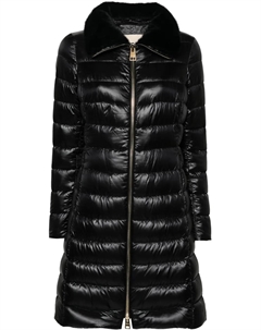 Пуховик с воротником из искусственного меха, черный Herno