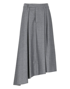 Юбка миди асимметричного кроя, серый Brunello cucinelli