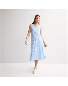 Ребристое платье миди, цвет light blue stripe Sonoma goods for life