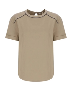 Топ с короткими рукавами, нейтральный Brunello cucinelli