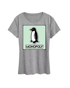 Футболка с принтом «Женская монополия» — фишка пингвин, серый Hasbro